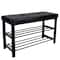Simplify Black Entryway Bench with Shoe Storage